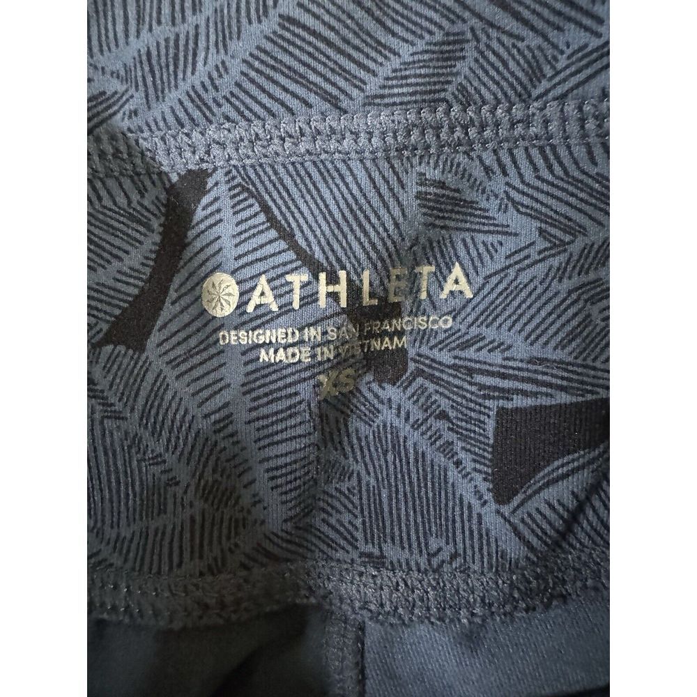 Athleta Women's Tropical Excursion Palm Tree Graphic Print Blue Jogger Leggings - Picture 3 of 6
